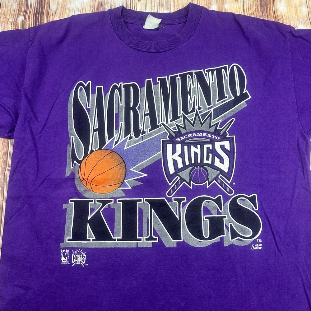 Vintage Sacramento Kings Tshirt NBA Made In USA Size XL - Picture 2 of 12